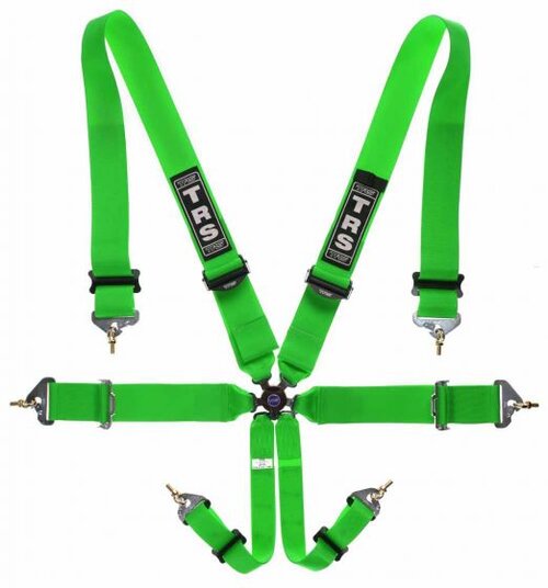 Magnum 6 Point Superlite Fia Harness Green